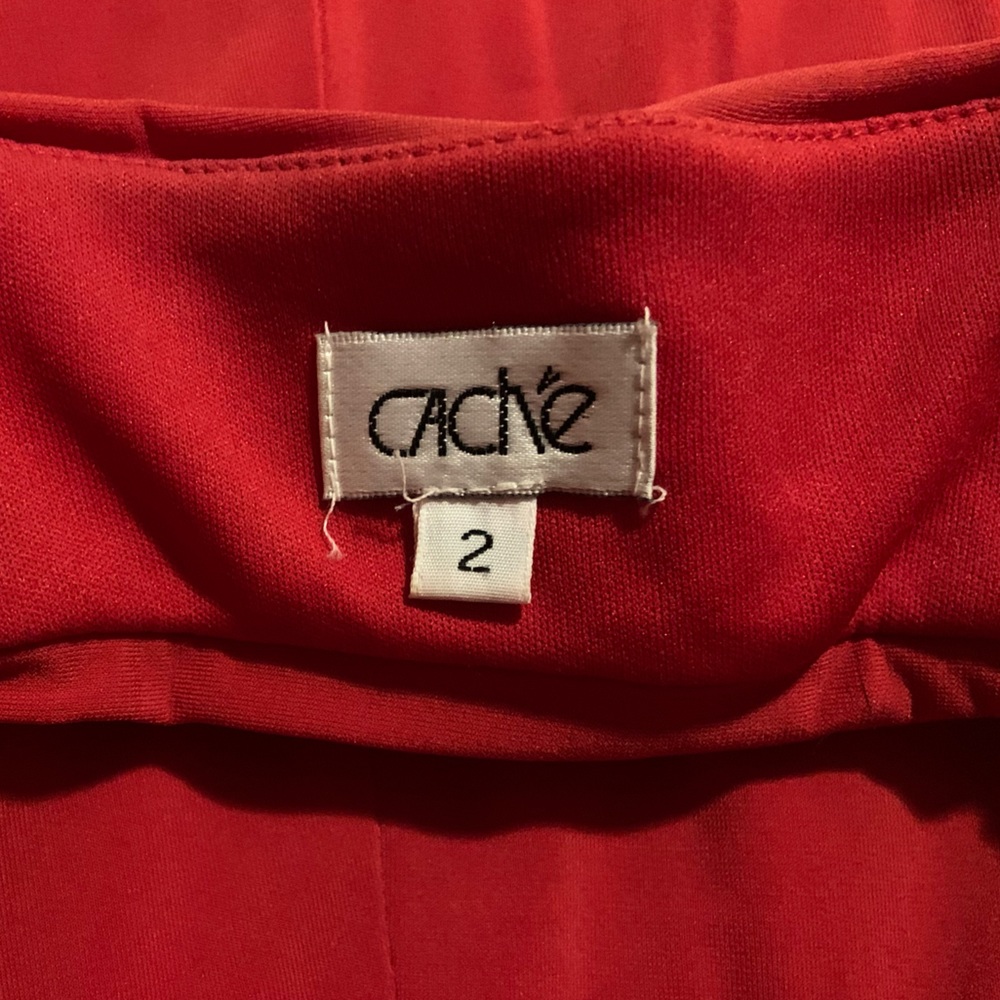 Vintage Cache Red Evening Gown With Back Cutout S… - image 3